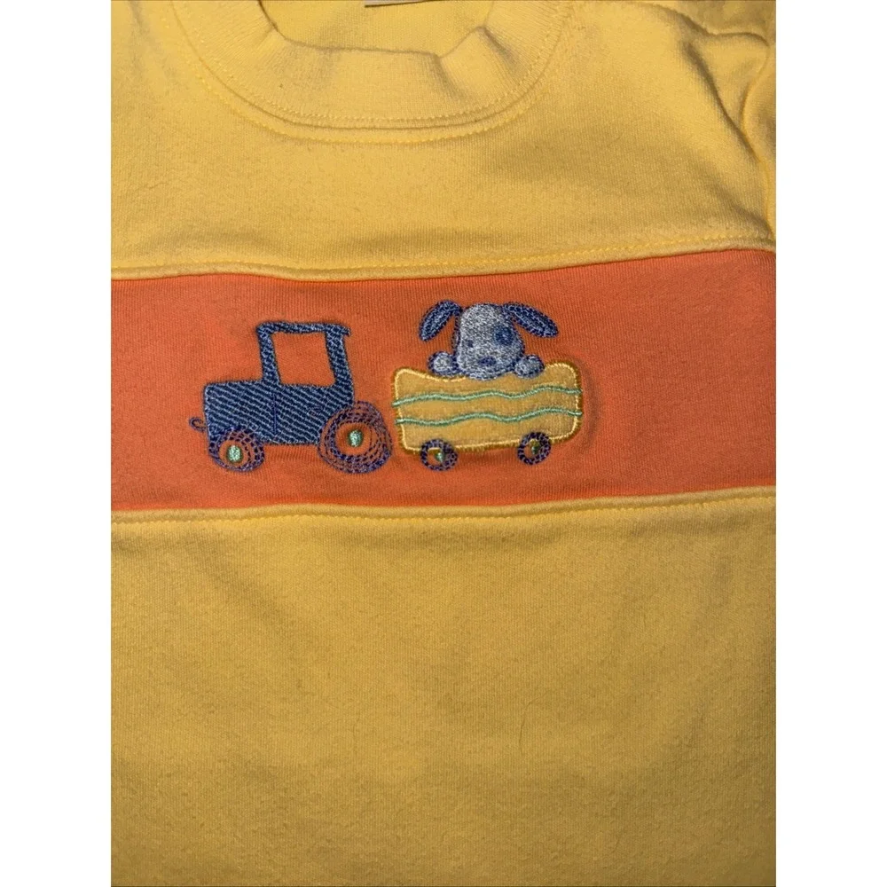 Baby Boy Vintage Carter's‎ 3-6 Month Yellow Puppy Tractor Romper Outfit